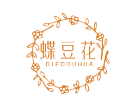 蝶豆花 第26类花边配饰商标图样