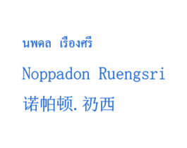 诺帕顿.礽西 NOPPADON RUENGSRI 第3类化妆品商标图样