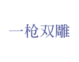 一枪双雕 第25类服装鞋帽商标图样