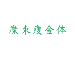 魔束瘦金体 第25类服装鞋帽商标图样