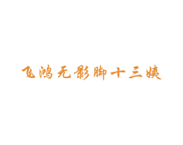 飞鸿无影脚十三姨 第5类医药商标图样