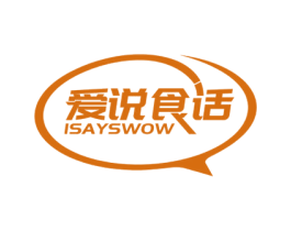 爱说食话 ISAYSWOW 第43类餐饮酒店商标图样