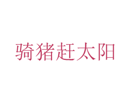 骑猪赶太阳 第25类服装鞋帽商标图样