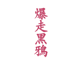 爆走黑鸦 第25类服装鞋帽商标图样